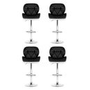 Artiss 4x Bar Stools Gas Lift Padded Leather Black & White-5