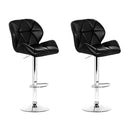 Artiss 2x Bar Stools Gas Lift Padded Leather Black-1