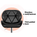 Artiss 2x Bar Stools Gas Lift Padded Leather Black-8