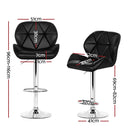 Artiss 4x Bar Stools Gas Lift Padded Leather Black-4
