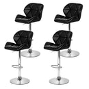 Artiss 4x Bar Stools Gas Lift Padded Leather Black-6