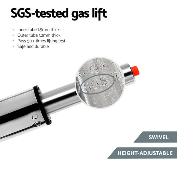 Artiss 1x Leather Bar Stools Swivel Adjustable Gas Lift PU Counter Chairs Black