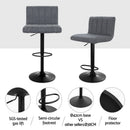 Artiss 2x Bar Stools Vintage Leather Gas Lift Grey-7