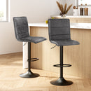Artiss 2x Bar Stools Gas Lift Vintage Leather Grey-14