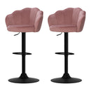 Artiss 2x Bar Stools Gas Lift Velvet Pink-1