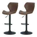 Artiss Bar Stools Kitchen Counter Stools Swivel Gas Lift Vintage Chairs Brown x2-2