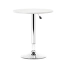 Artiss Bar Table Gas Lift Round White-1