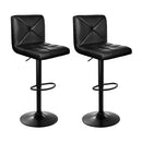 Artiss 2x Bar Stools Kitchen Dining Chairs Gas Lift Stool Leather Black-2