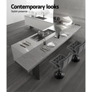 Artiss 2x Bar Stools Gas Lift Leather Padded Grey-8