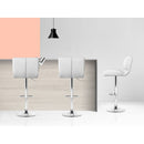 Artiss 2x Bar Stools Gas Lift Leather Padded White-4