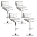 Artiss 4x Bar Stools Gas Lift Leather Padded White-2