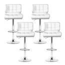 Artiss 4x Bar Stools Gas Lift Leather Padded White-6