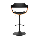 Artiss Bar Stools Gas Lift Leather w/Armrest All Black-3