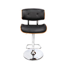 Artiss Bar Stools Gas Lift Leather Black-6