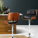 Artiss Bar Stools Gas Lift Leather Black-14