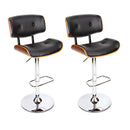 Artiss 2x Bar Stools Gas Lift Leather Black-14