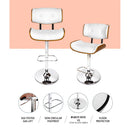 Artiss Bar Stools Gas Lift Leather White-10
