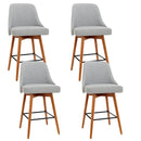Artiss 4x Bar Stools Swivel Seat Wooden Grey-1