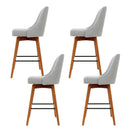 Artiss 4x Bar Stools Swivel Seat Wooden Grey-6