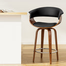 Artiss Bar Stools Swivel PU Seat Wooden-1