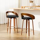Artiss 2x Bar Stools Swivel Seat Curving Backrest-2