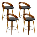Artiss 4x Bar Stools Swivel Seat Curving Backrest-14