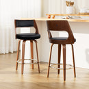 Artiss 2x Bar Stools Swivel Leather Chair 65cm-2