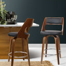 Artiss 2x Bar Stools Swivel Leather Chair 65cm-13