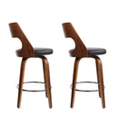 Artiss 2x Bar Stools Swivel Leather Chair 76cm-6