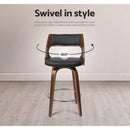 Artiss 4x Bar Stools Swivel Leather Chair 76cm-11