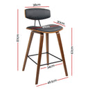 Artiss 2x Bar Stools Leather Padded w/Backrest-4