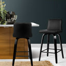 Artiss Bar Stools Kitchen Leather Barstools Swivel Wooden Chairs X2-13