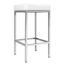 Artiss 2x Bar Stools Leather Padded Metal White-7