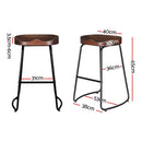 Artiss 2x Bar Stools Tractor Seat 65cm-3