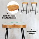 Artiss 4x Bar Stools Tractor Seat 75cm Wooden-10
