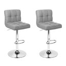 Artiss 2x Bar Stools Kitchen Dining Chairs Counter Stool Gas Lift Fabric Grey-15