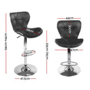 Artiss 4x Bar Stools Gas Lift Leather Seat Black-6