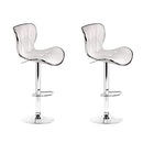 Artiss 2x Bar Stools Gas Lift Leather Seat White-2