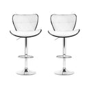 Artiss 2x Bar Stools Gas Lift Leather Seat White-5
