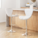 Artiss 2x Bar Stools Gas Lift Leather Seat White-15