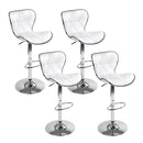 Artiss 4x Bar Stools Gas Lift Leather Seat White-2