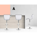 Artiss 4x Bar Stools Gas Lift Leather Seat White-10