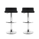 Artiss 2x Bar Stools Adjustable Gas Lift Chairs Black-3
