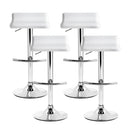 Artiss 4x Bar Stools Adjustable Gas Lift Chairs White-5