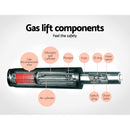 Artiss 2x Bar Stools Padded Leather Gas Lift White-12