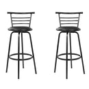 Artiss 2x Bar Stools Swivel Leather Padded Metal-3