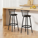 Artiss 2x Bar Stools Swivel Leather Padded Metal-8