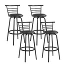 Artiss 4x Bar Stools Swivel Leather Padded Metal-1