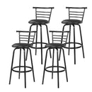 Artiss 4x Bar Stools Swivel Leather Padded Metal-3