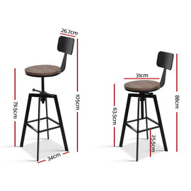 Artiss Bar Stools Kitchen Counter Chairs Vintage Metal Chairs - 0